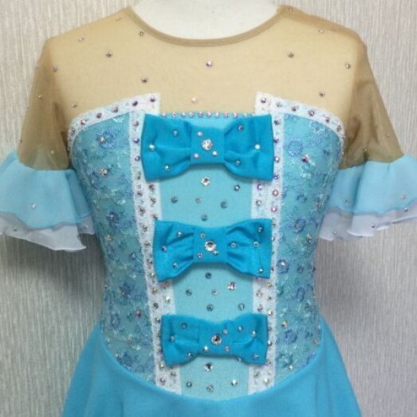 画像3: ティアードスリープりぼんドレス(水色) (3)