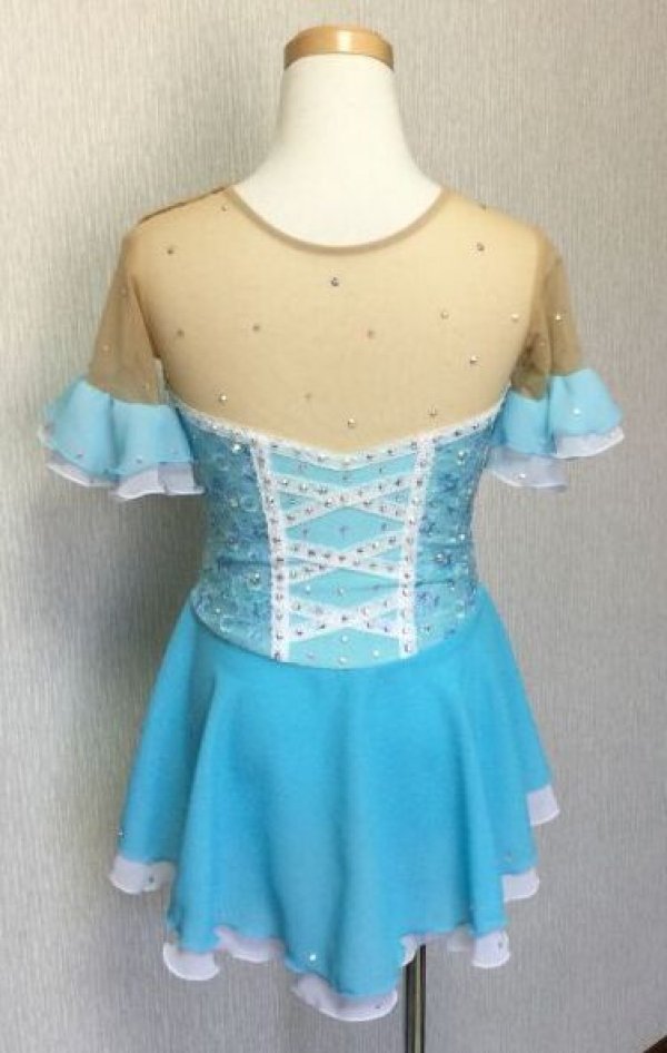 画像2: ティアードスリープりぼんドレス(水色) (2)