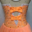 画像5: ストレッチレースのバックりぼんドレス（オレンジ）リストドレスセット (5)