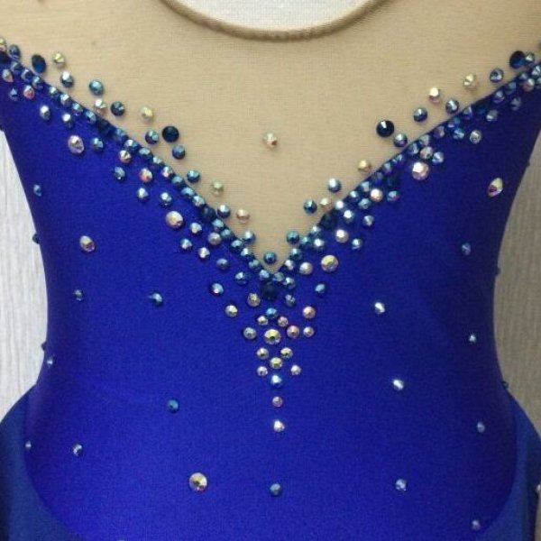 画像7: プリンセスドレス・花モチーフロングスリーブ（ロイヤルブルー） (7)