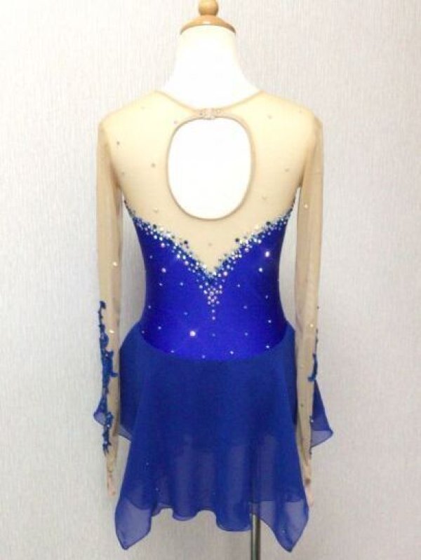 画像2: プリンセスドレス・花モチーフロングスリーブ（ロイヤルブルー） (2)