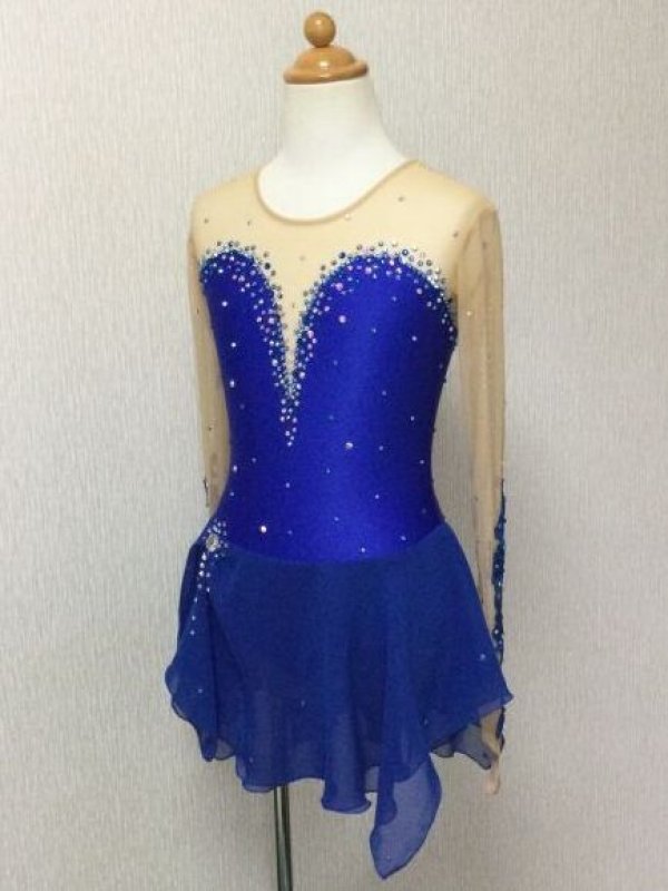 画像3: プリンセスドレス・花モチーフロングスリーブ（ロイヤルブルー） (3)