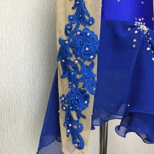 画像5: プリンセスドレス・花モチーフロングスリーブ（ロイヤルブルー） (5)