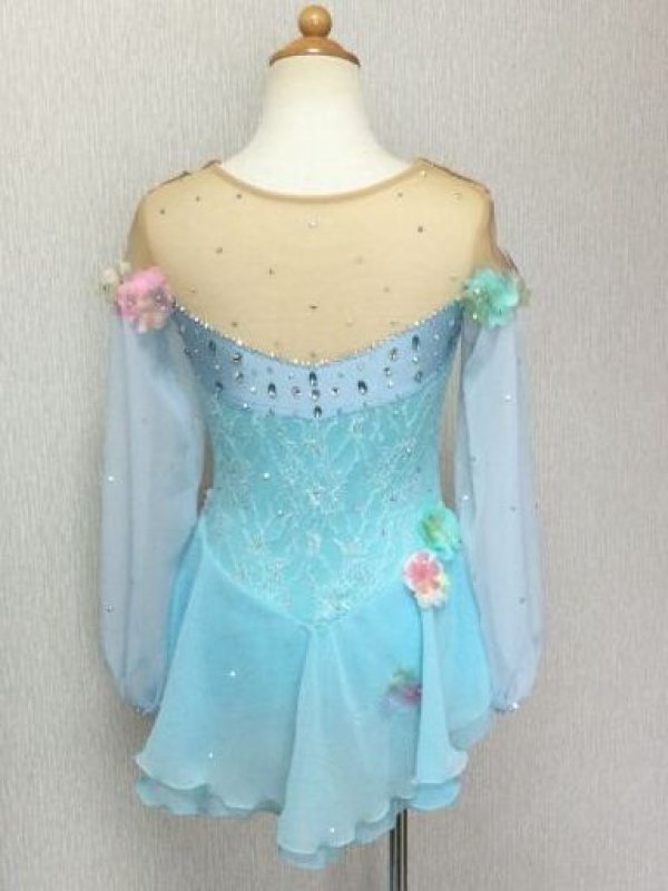 画像2: ふわふわフラワードレス（水色） (2)