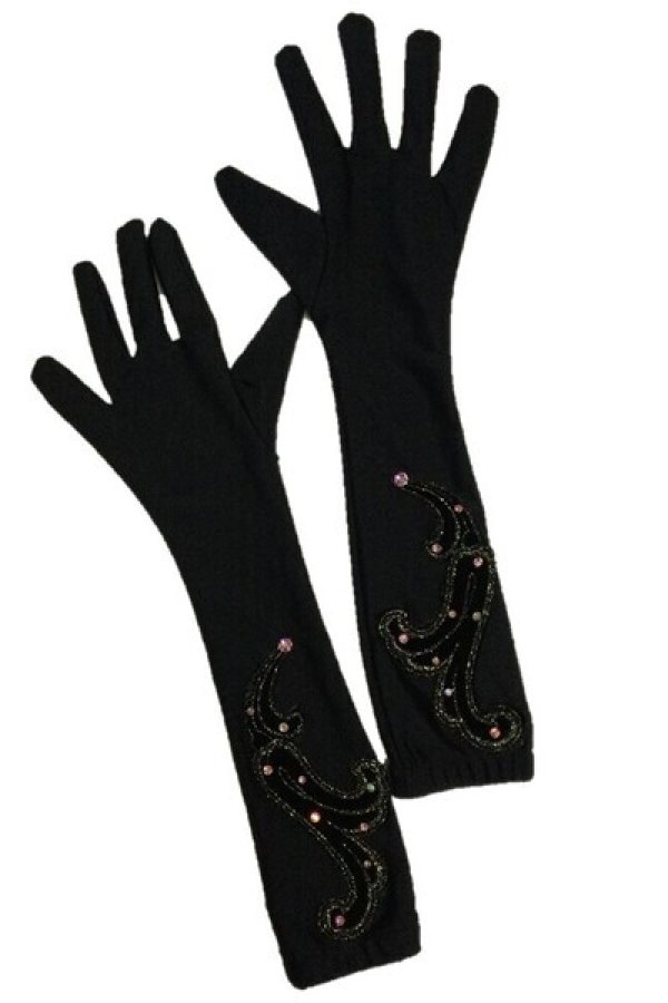 画像5: チューブトップドレス（青紫×黒）ロンググローブ付き (5)