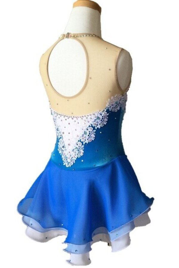 画像7: ベルベット・レースドレス　（ブルー×ホワイト） (7)