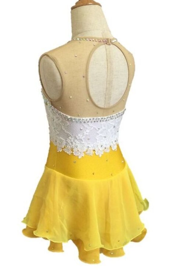 画像4: レースのバイカラードレス（イエロー） (4)