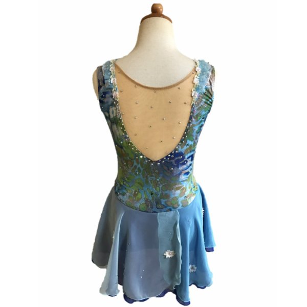 画像2: ジョーゼットフリルドレス(アクアブルー) (2)