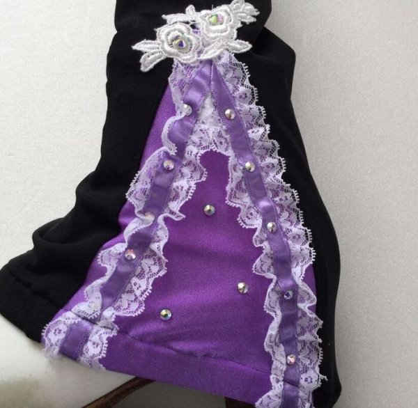 画像2: マチ付きスパッツ（フリルレース・ラベンダー） (2)