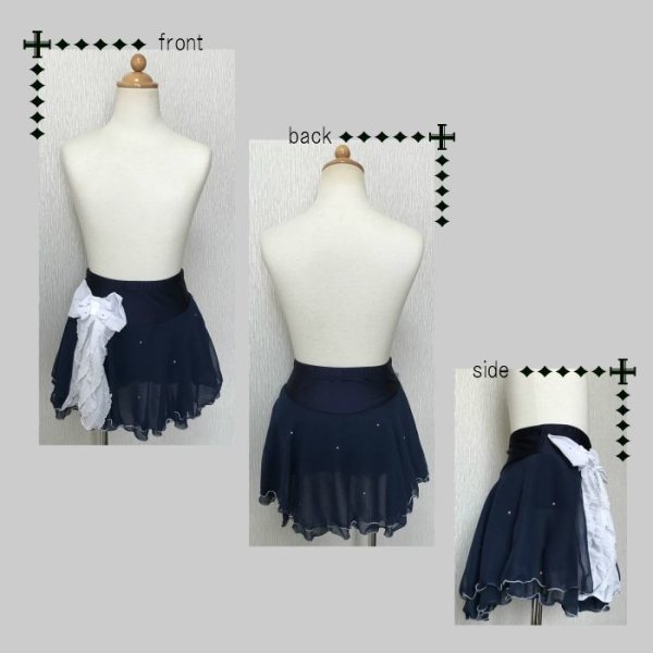 画像3: ジョーゼット2段スカート サイドフリル(ネイビー) (3)