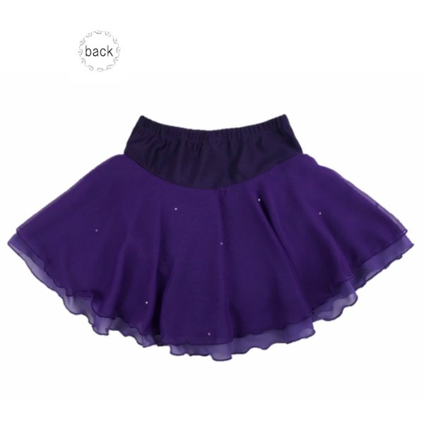 画像3: ジョーゼット2段スカート・ツインレース(パープル) (3)