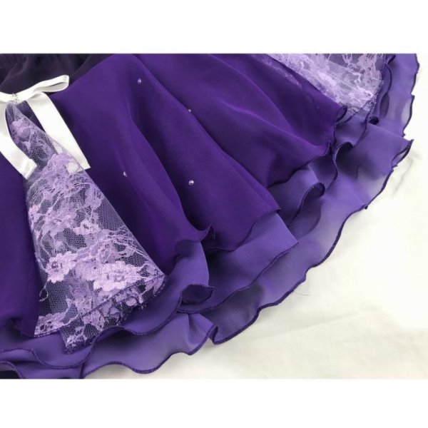 画像2: ジョーゼット2段スカート・ツインレース(パープル) (2)