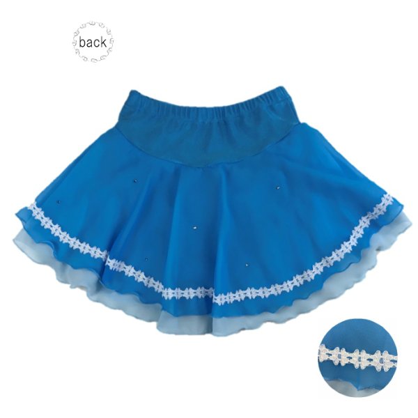 画像2: ジョーゼット2段スカート　巻スカートスタイル（ブルー） (2)