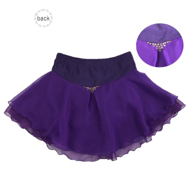 画像2: ジョーゼット2段スカート フロントラメ(パープル) (2)