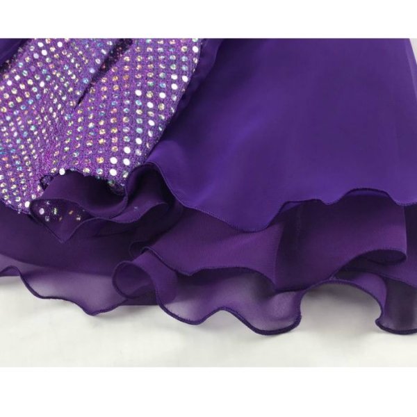 画像4: ジョーゼット2段スカート フロントラメ(パープル) (4)