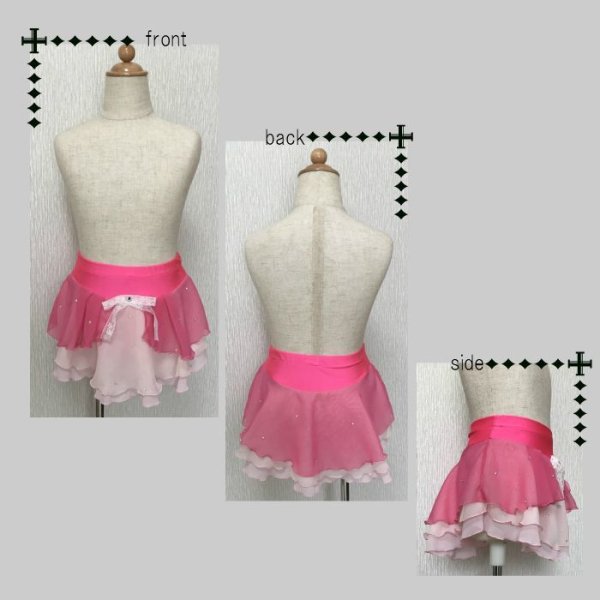 画像2: ジョーゼット3段スカート　プリンセス（ピンク） (2)