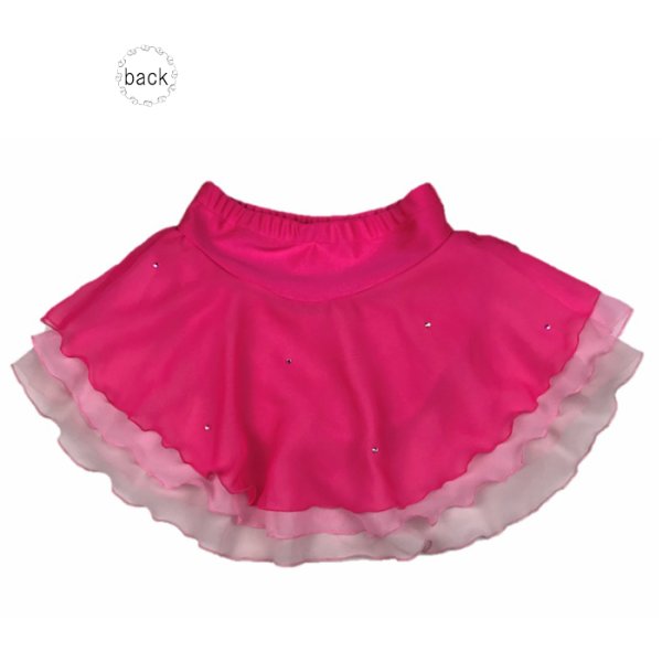 画像2: ジョーゼット3段スカート プリンセス(ネオンピンク) (2)