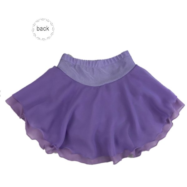 画像2: ジョーゼット2段スカート アシンメトリフリル (パープル) (2)