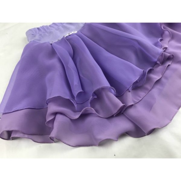 画像3: ジョーゼット2段スカート アシンメトリフリル (パープル) (3)