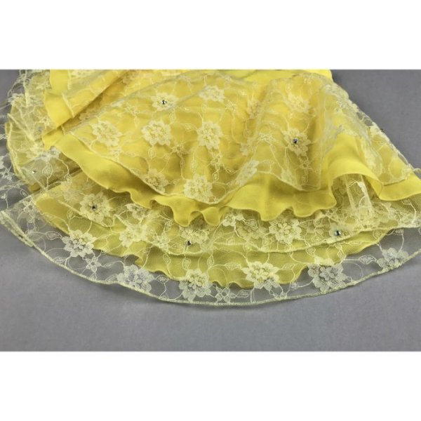 画像3: チュールレースとジョーゼットの3段スカート（イエロー） (3)