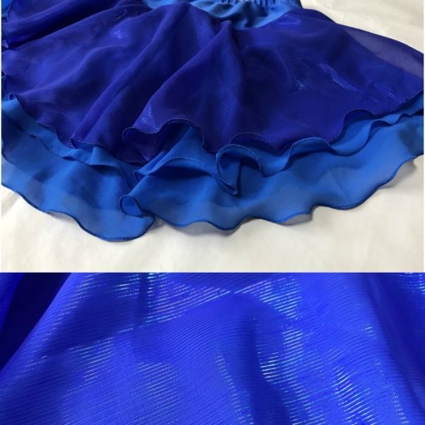 画像2: オーロラフィルムとジョーゼット2段スカート(ブルー) (2)