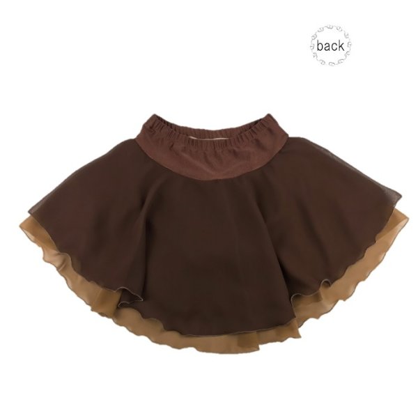 画像2: ジョーゼット２段スカートフラワーブレード（ダークブラウン） (2)