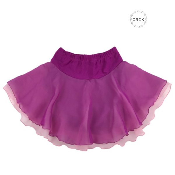 画像2: ジョーゼット2段スカート　飾りジョーゼット（ワイン） (2)